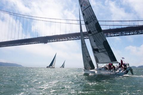 Pac Cup racers going out the gate